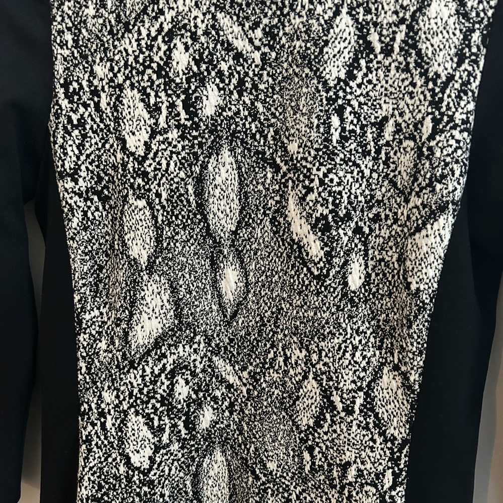 Rebecca Taylor Black Python Intarsia Paneled Knit… - image 2